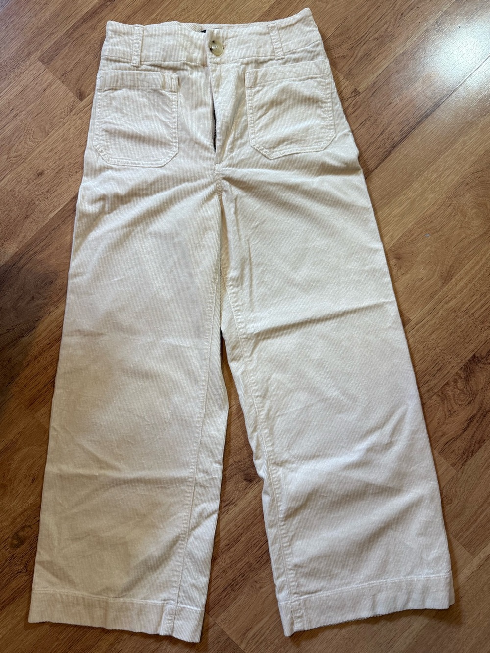 Anthropologie Wide-Leg Pants in Light Cream
